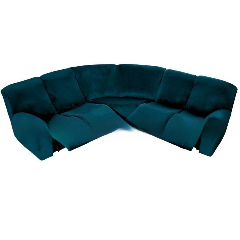 Velvet Lshaped Seven Piece Sofa Cover Set With Stretch Material For Corner Sectionals