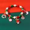 Festive Beaded Bracelet with Christmas Tree, Snowflake & Bell Pendants
