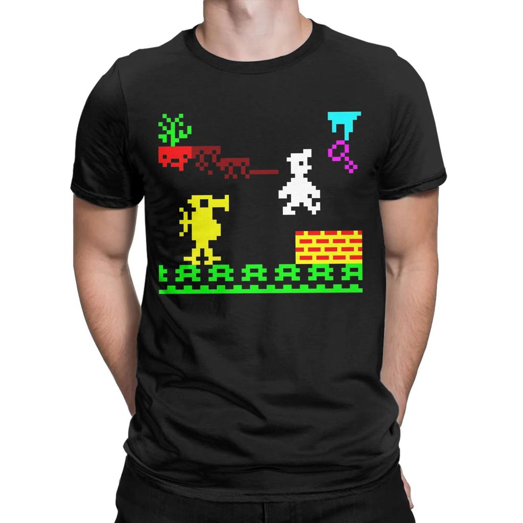 2025 Vintage Sinclair ZX Spectrum Manic Miner T-Shirts Men Crew Neck Pure Cotton T Shirts Short Sleeve Tees Plus Size Clothing