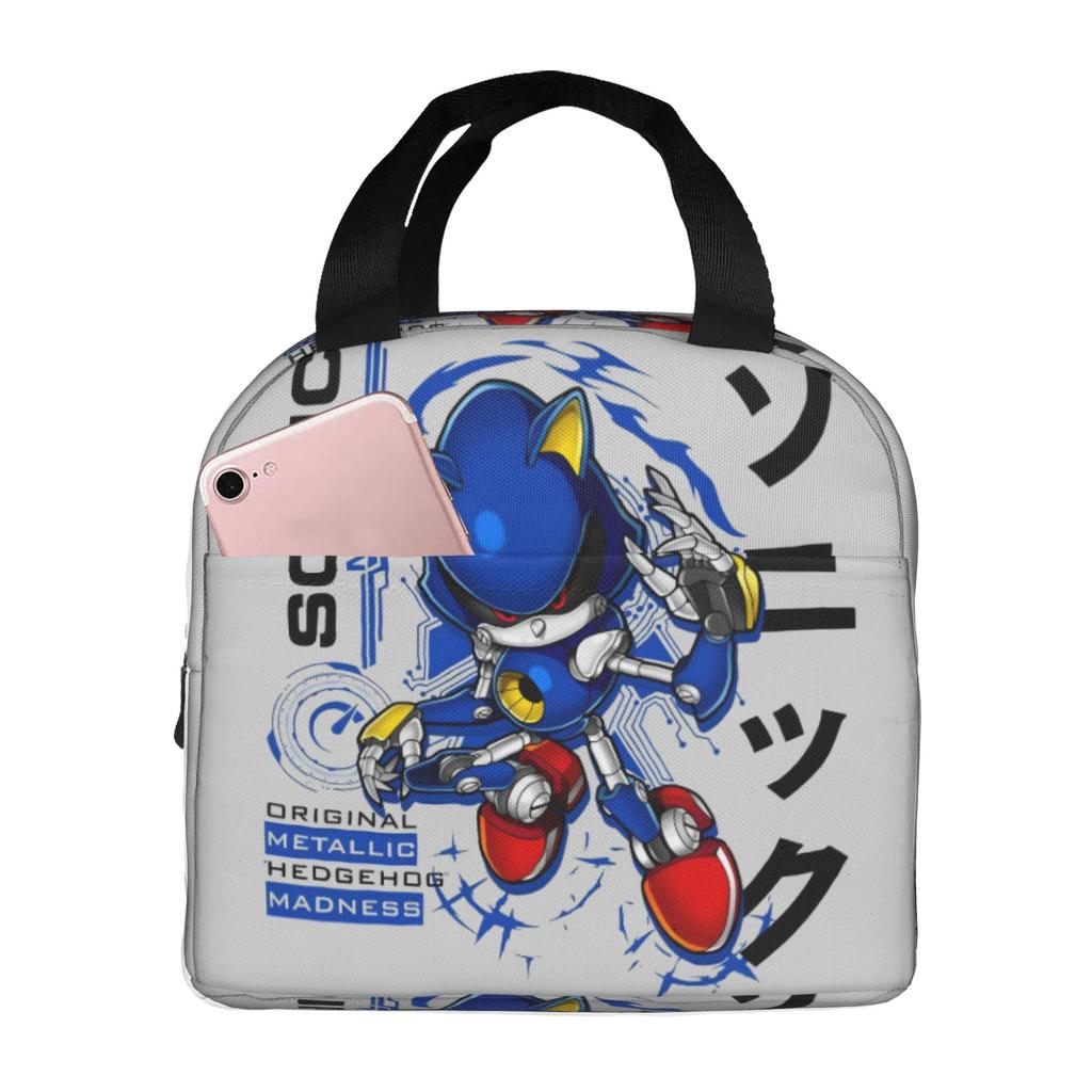 Custom S-Soniced Insulated Lunch Bags for Work School Hedgehog Game Resuable Cooler Thermal Lunch Box Men Women