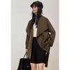 VICTORIA&VERA Women's Double-Faced Wool Blend Coat with Convertible Collar