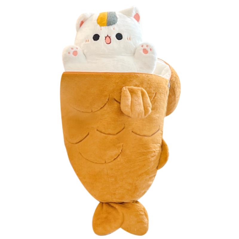 1 Stück 40/60/80cm Japan Taiyaki Katze Plüschtier Anime Figur Katze versteckt in Kissenbeutel Fähre Hase Karotte Tier Plüschtier Kissen