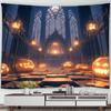 Halloween Decorative Tapestry Pumpkin Lantern Wall Hanging Full Moon Gothic Castle Ghost Bat Tapestry Home Room Decoration