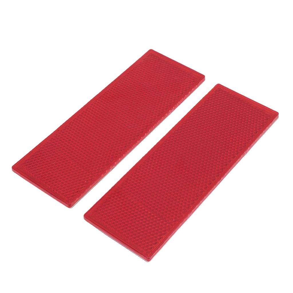2PCS Rectangle Reflector Self Adhesive Stick 144x51mm High Visibility Red Self Adhesive Rectangle Reflector for Trucks