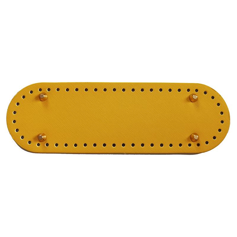 "Geantă Croșetată 8x26": Poșetă Ovală din Lână Lucrată Manual cu Placă de Fund din Piele"