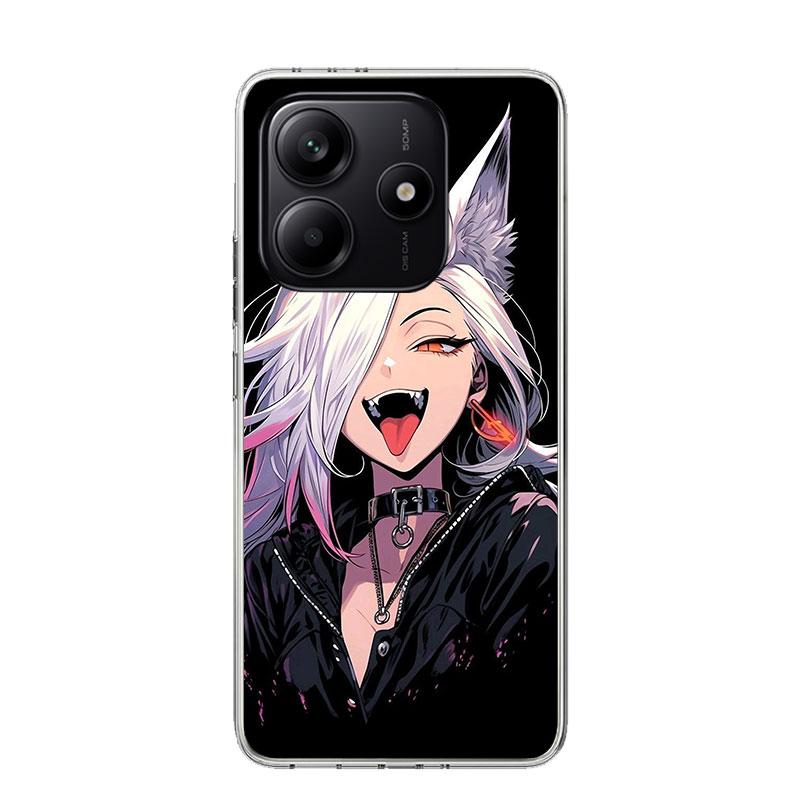 Cartoon Cool Demon Girl Phone Case For Xiaomi Redmi Note 15 14 13 12S 12 Pro Plus 11S 11E 11 11T 10S 10 Art Soft Pattern Cover R