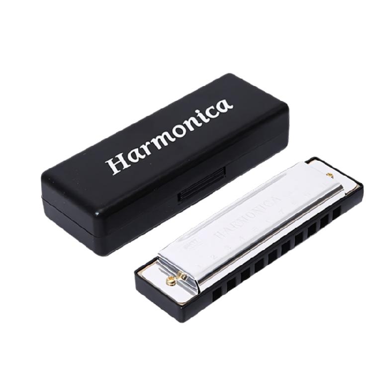 Premium 10 Hole Harmonica with Metal and ABS Resin Comb Ensures Bright and Crisp Notes Travel Musical Instrument