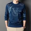 New Men's Casual Long Sleeved Round Neck Printed T-shirt Thin Summer Comfortable Fashion Casual New Arrivals Street Style Top