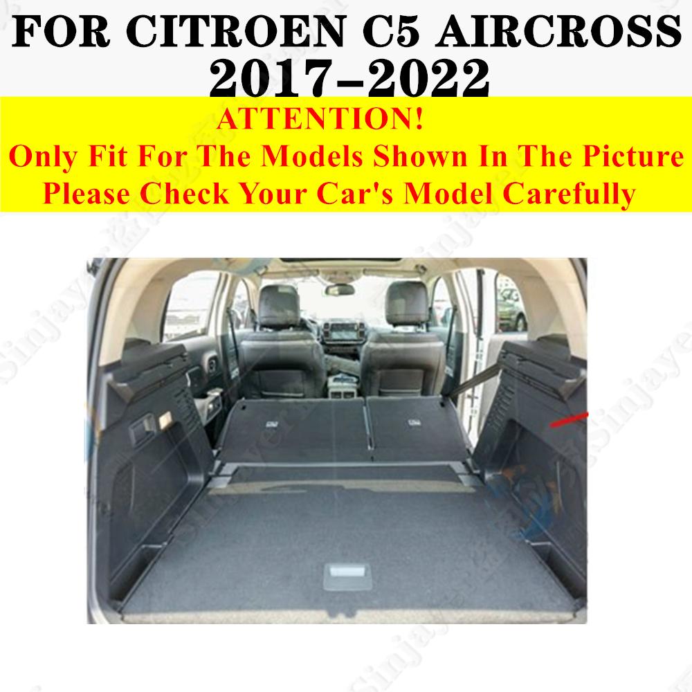Sinjayer Car Trunk Mat ALL Weather Auto Tail Boot Luggage Pad Carpet High Side Cargo Liner Fit For Citroen C5 AIRCROSS