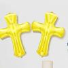 8Pcs Cross Shape Baptism Balloons Aluminum Foil Baby Shower Christening Decoration Party Balloon Prop Cross Shape Balloon