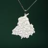 Collana con Ciondolo Mappa del Punjab in Acciaio Inossidabile per Uomo e Donna Moda Mappa Nazionale Souvenir di Viaggio Gioielli Regalo