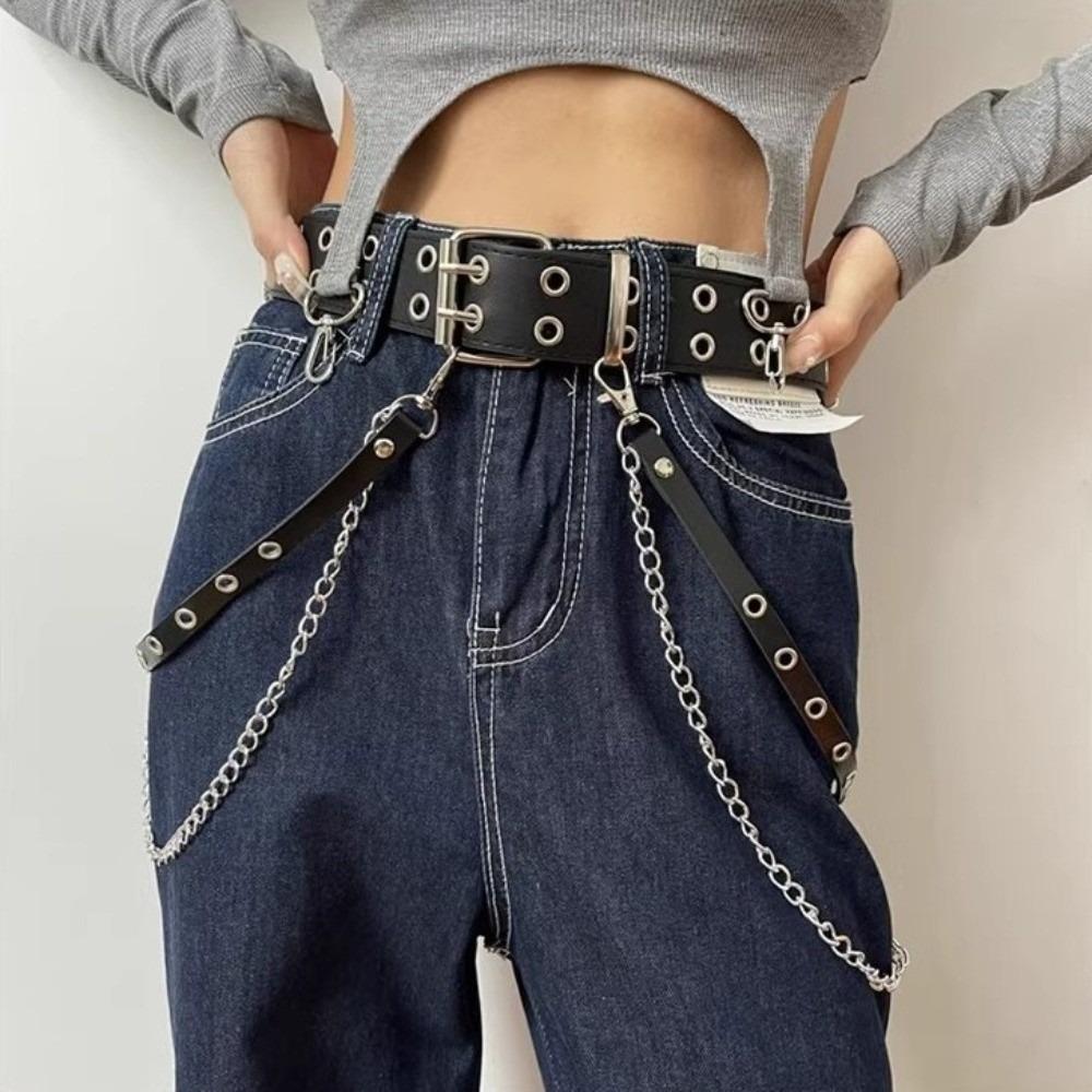 Hip Hop PU Leather Belt Punk Skirt Belt Fashion Women Waist Belt  Dress Accessories