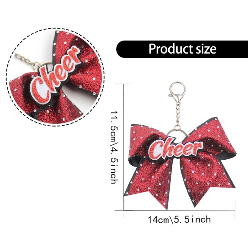 Versatile Glittering Bowknot Keychain Decorative Accessory for Purses Wallets Cheerleader Inspired Key Holder