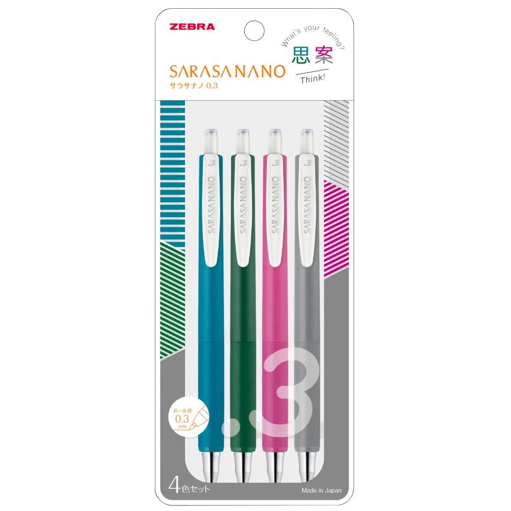 Zebra Sarasa Nano Gel Ballpoint Pen Set 0.3mm 4-Color (JJH72-4C-SI)