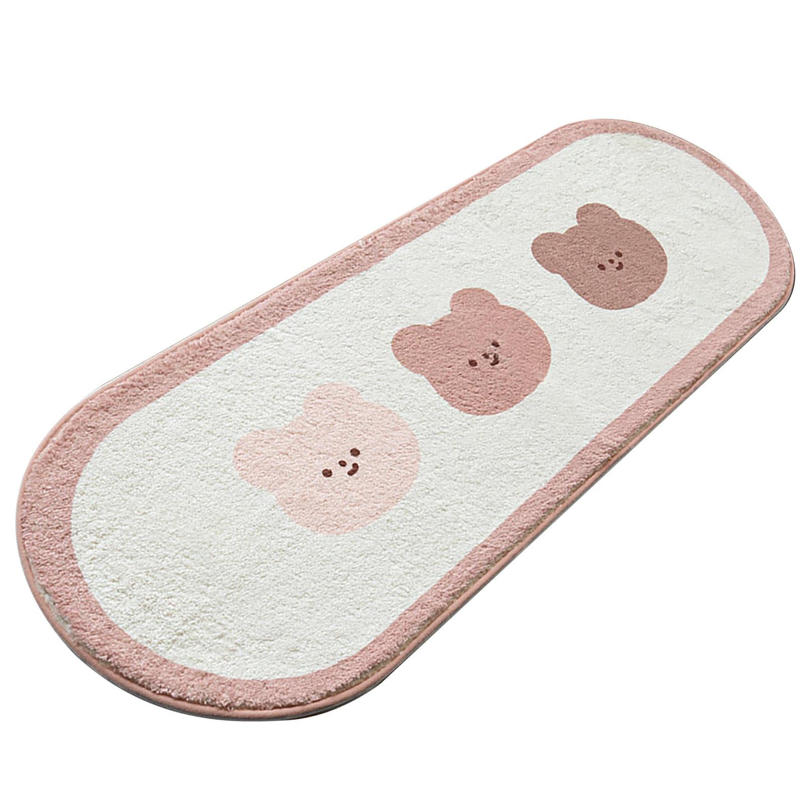 Cartoon Animal Pattern Area Rug Door Mat Soft Cute Oval Rug Bedside Carpet Decoration for Home Bedroom