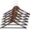 Goods Wooden Coat & Suit Hangers - Extra Wide Shoulder Wood Clothes Hangers with Velvet Bar | Premium Garment & Pants