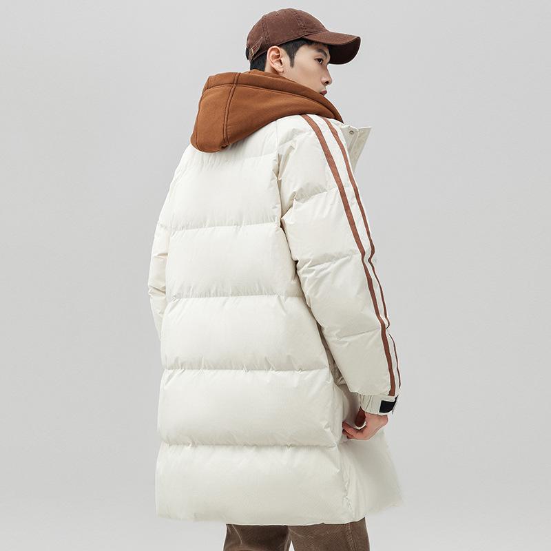 Мужская новая зимняя модная теплая куртка средней длины для мужчин и подростков — фото 3