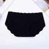 Fashionable Women's Underwear Wave Edge Solid Color Comfortable Breathable Summer Thin Low Waist Plus Size Women's Triangle Panties