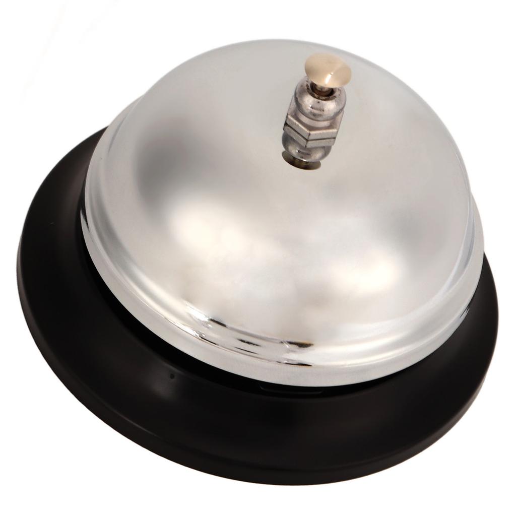 Desk Bell Crisp Ringtones Chrome Polished Alloy Office Bell Compact Structure Call Bell Kitchen Bell for Dining Room Bar