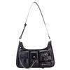 Niche Vintage Hong Kong-Style Patent Leather Motorcycle Shoulder Bag for Millennial Hot Girls