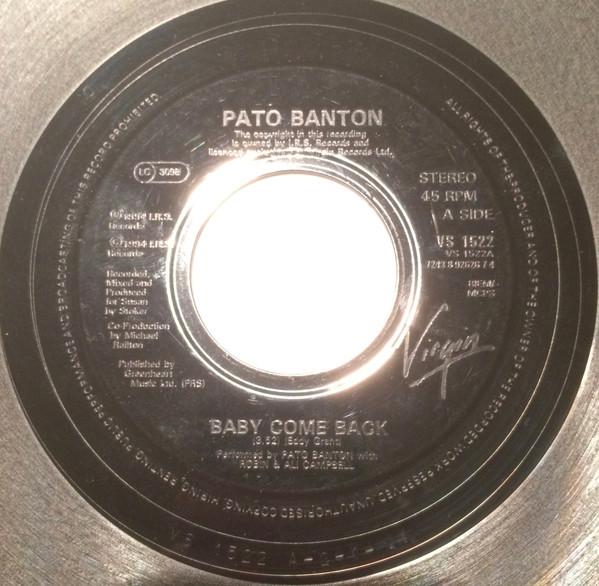7inch Record PATO BANTON - Baby Come Back / Gwarm (New Version VS1522 Virgin 1994 UK Reggae, Ska & Dub Used