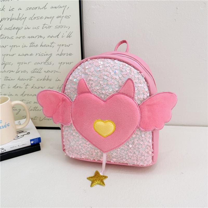 Stylish And Functional Kids Backpack With Angel Wings Perfect For School Adventures