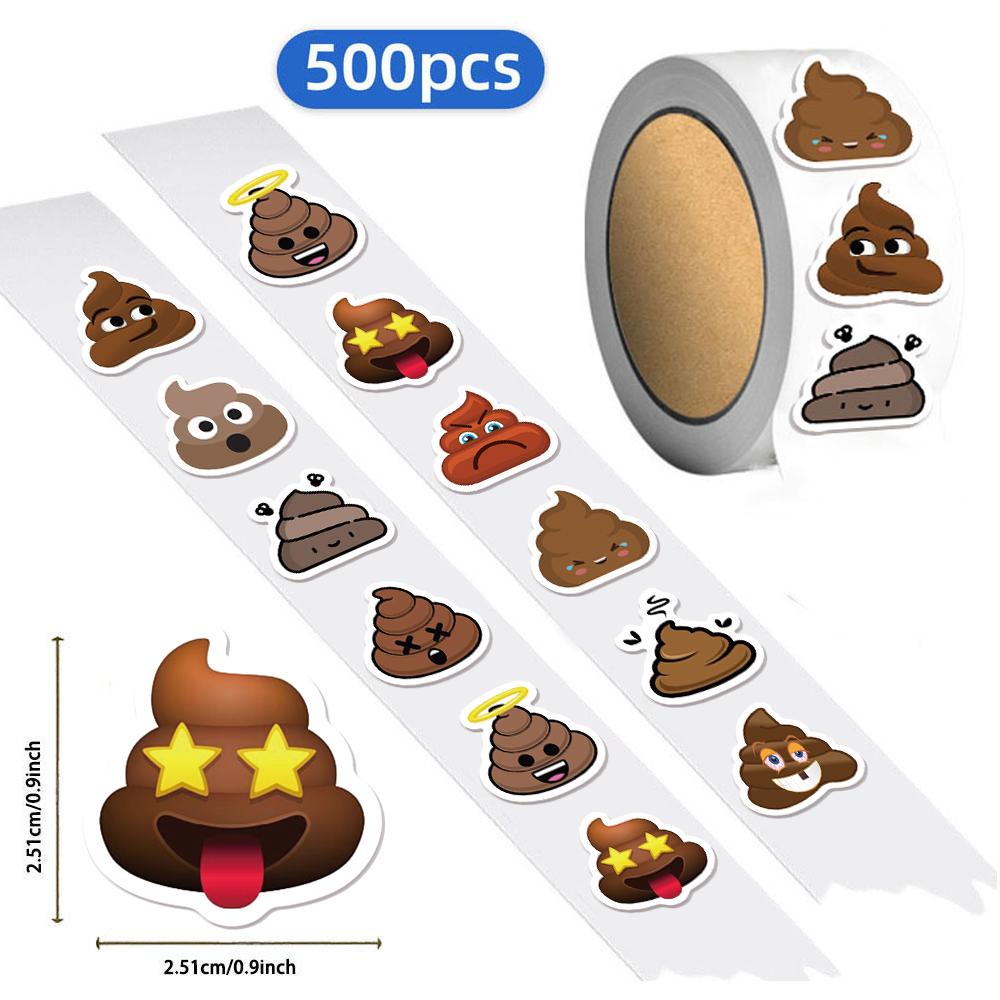500 STuks Cartoon Kwaadaardige Leuke Poep Rol Sticker Klein Patroon DIY Bagage Skateboard Waterbeker Motorfiets Stickers