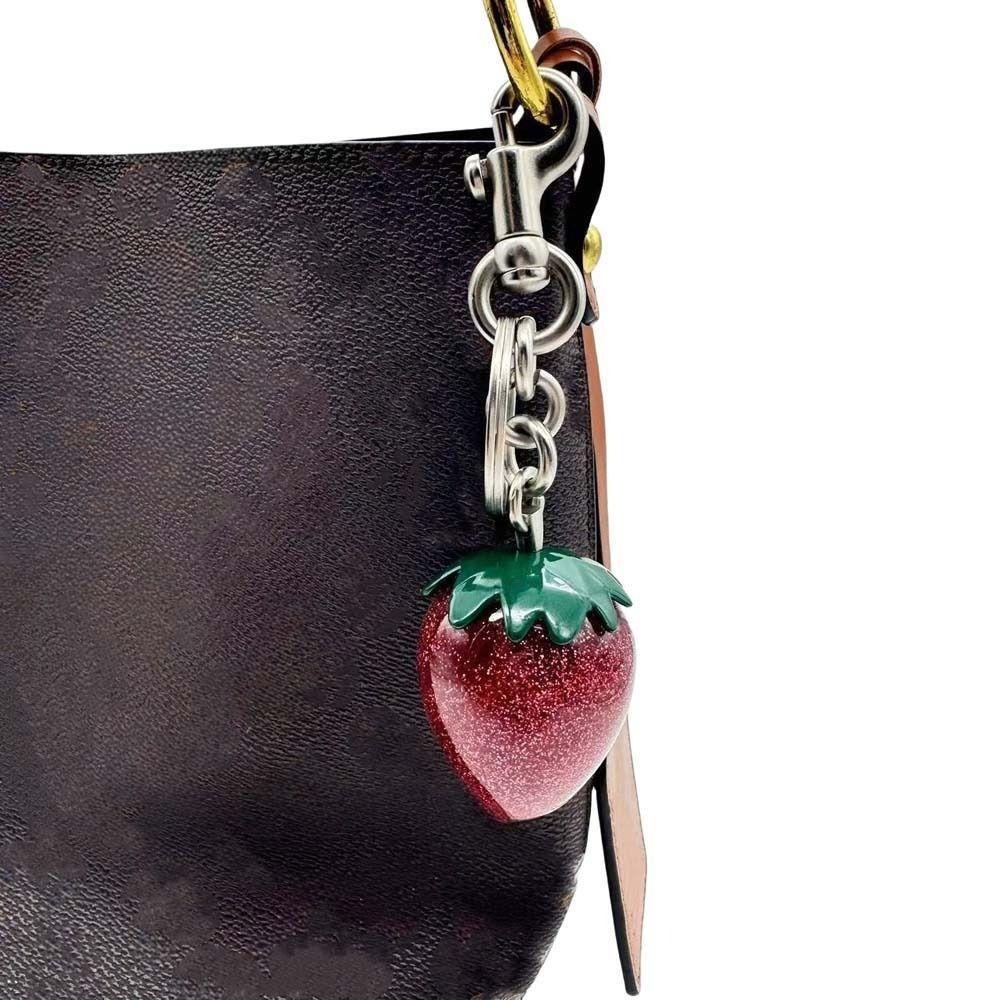 Strawberry Cherry Keychain 3D Crafts Cherry Charms Exquisite Car Keyring  Couple
