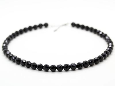 Natural Stone 64 Mirror Cut Onyx 10mm Luxury Power Stone Necklace Natural Stone [Sekki] [n296]