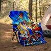 1pc Digimon Theme Blanket - Digital Print, Polyester, Cozy for All Seasons, Perfect for Outdoor, and Travel