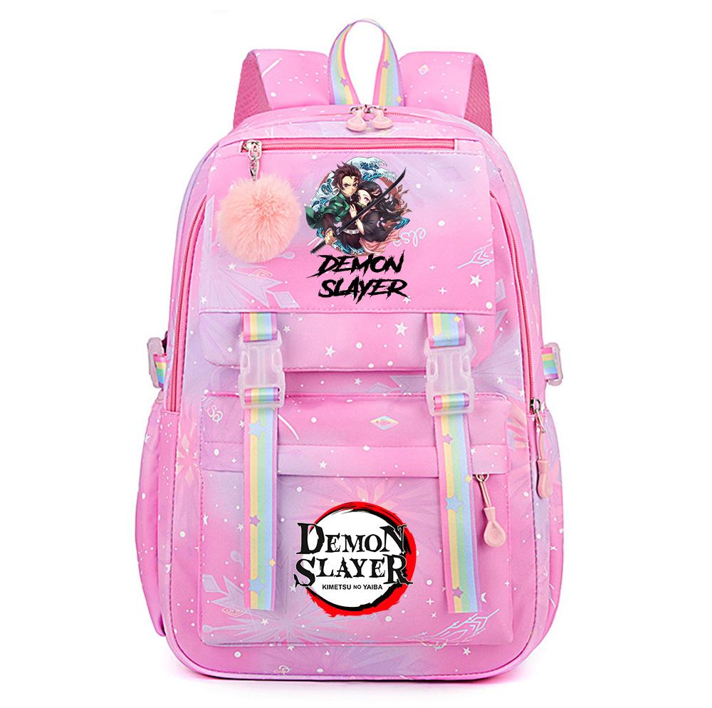 Cartoon Niedlich Dämonentöter Bedruckter Rucksack mit großem Fassungsvermögen für Teenager Schüler Rucksack Schultasche Reisetasche Geschenk