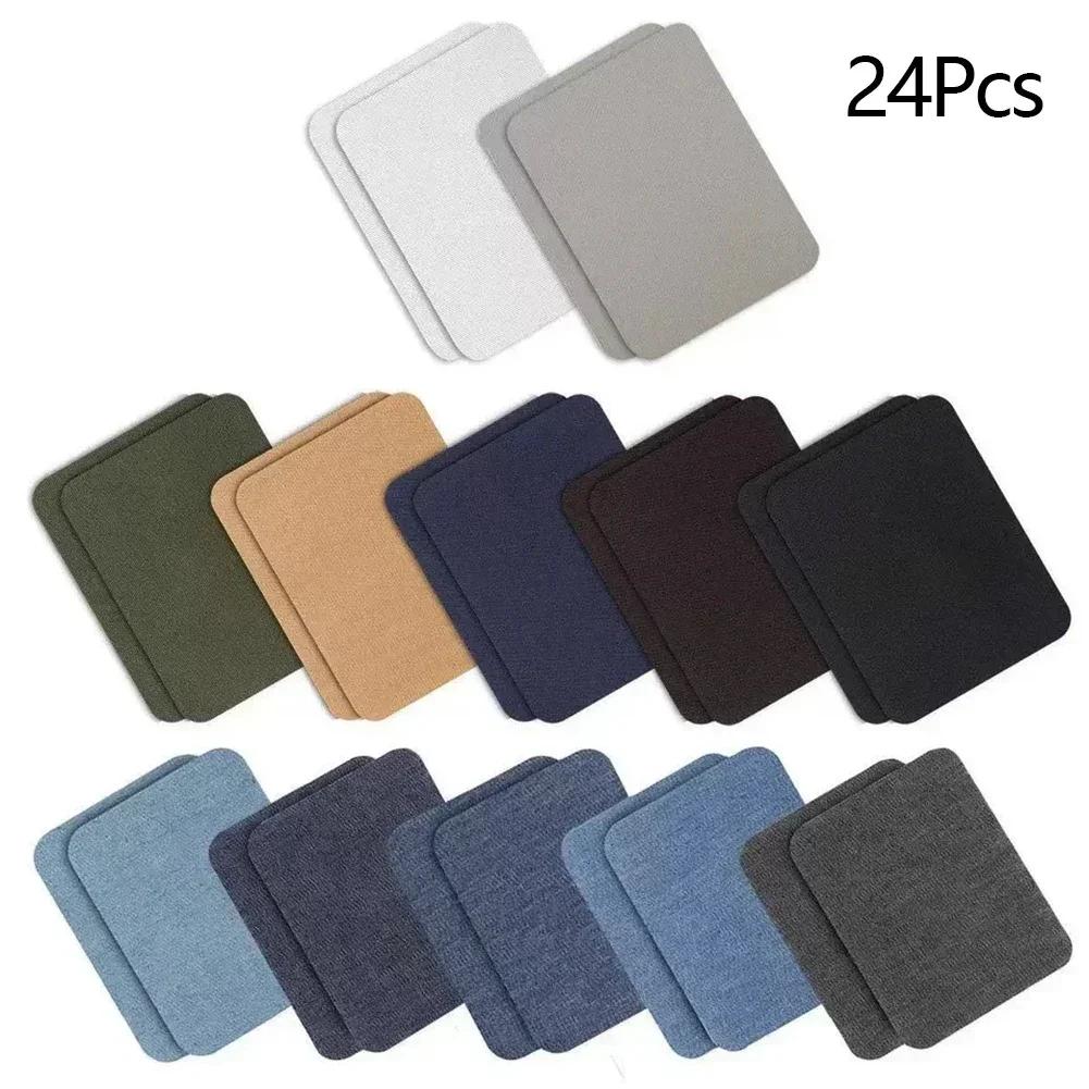 Universal 24/20Pcs Jeans Jackets Pant Knee Apparel Iron On Fabric Patches Household Iron On Clothes Repair Patches Sew Accessory