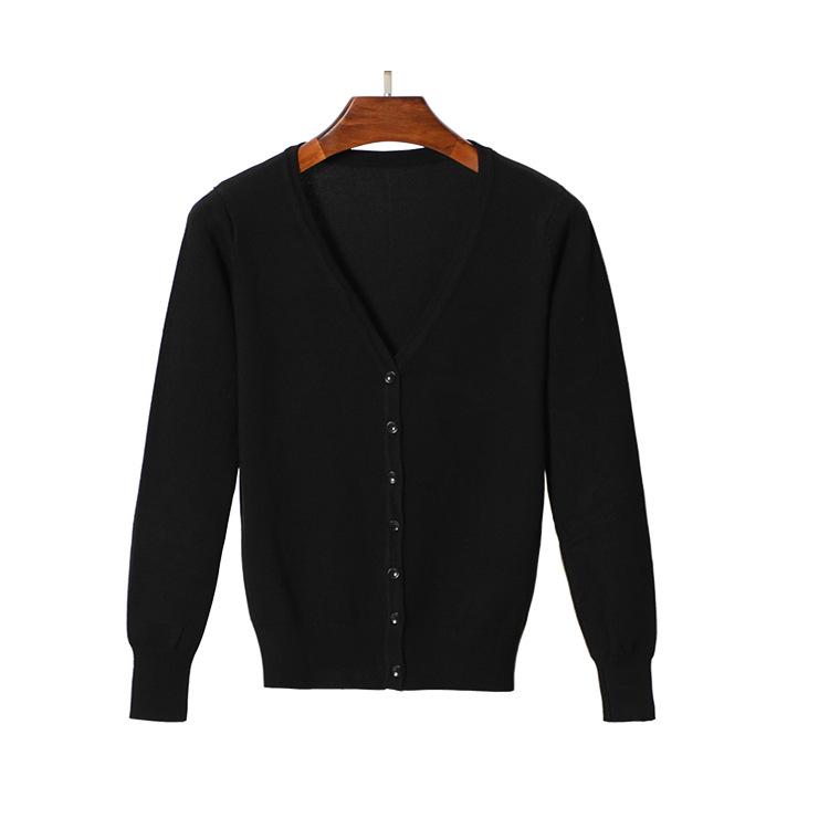 Women V Neck Spring Fall Knit Cardigan Solid Color Long Sleeve Cover Up Thin Sweater Plus Size
