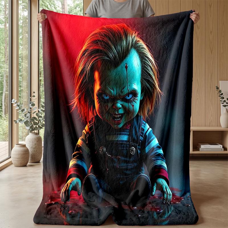 Soft Flannel Blanket Lightweight Cozy Bedroom Living Room CoverChild's Play Chucky Tiffany