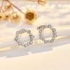 New Zircon Ring Earrings for Women Simple Niche Design and Personalized Versatile Earrings Trendy Earrings