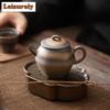 160ml Retro Coarse Pottery Teapot Ancient Gilded Iron Glazed Pot Chinese Tea Maker Filter Kettle Rock Tea Cafes Accessories Gift