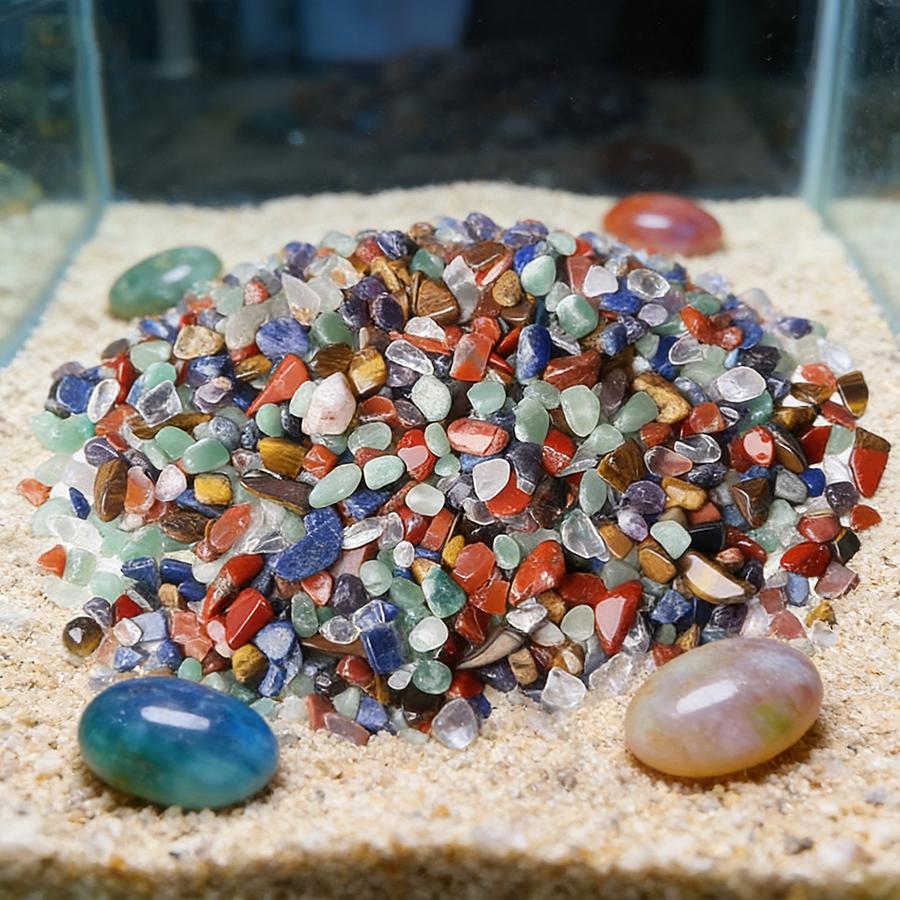 300g Natural Aquarium Substrate Sand 0.2-0.5mm Uniform Gravel for Fish Tank Bottom Bed Terrarium Aquascaping Decorative Stones
