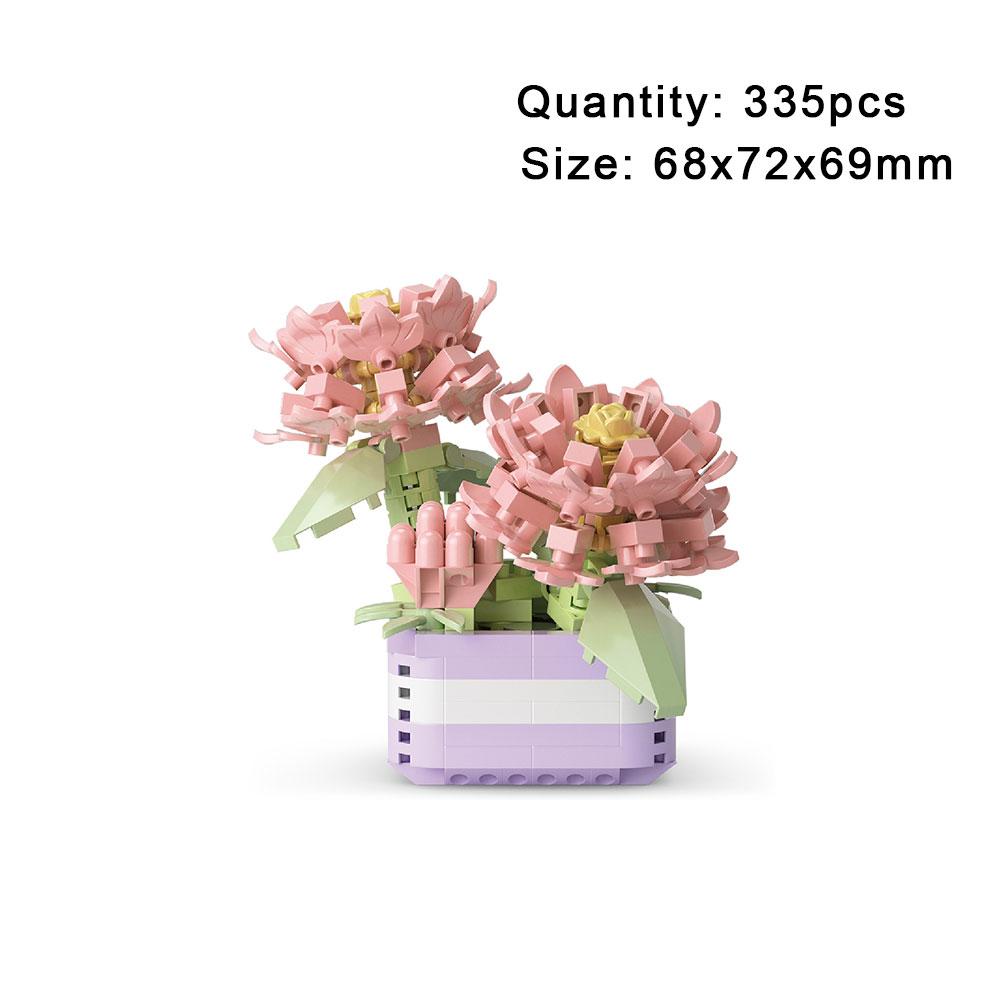 Creative Mini Block Baby Building Blocks Toy Flower Bouquet Block Set Assembly Micro 3d Building Bricks Toys For Kids Girl Gifts