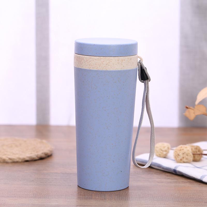 Eco-Friendly Wheat Straw Aroma Cup - Double-Layer Portable Promotional Gift Cup