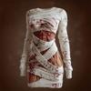 2025 Halloween European & American Street Style 3D Skull Print Short Sleeve Sweater