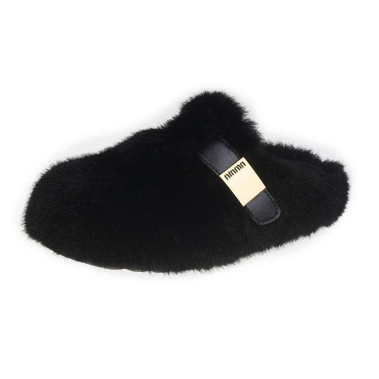 

Fashion 2025Winter Fluffy Fur Slippers Women Platform Slip-on Female Footwear Loafers Fur Casual Slides Autumn Comfort Home Mueller Shoe 40 чорний