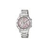 SHEEN 50m Waterproof Solar Quartz Movement Stainless Steel Strap Japanese and Korean Watch Women's Watch Silver Dial SHN-7504D-7A