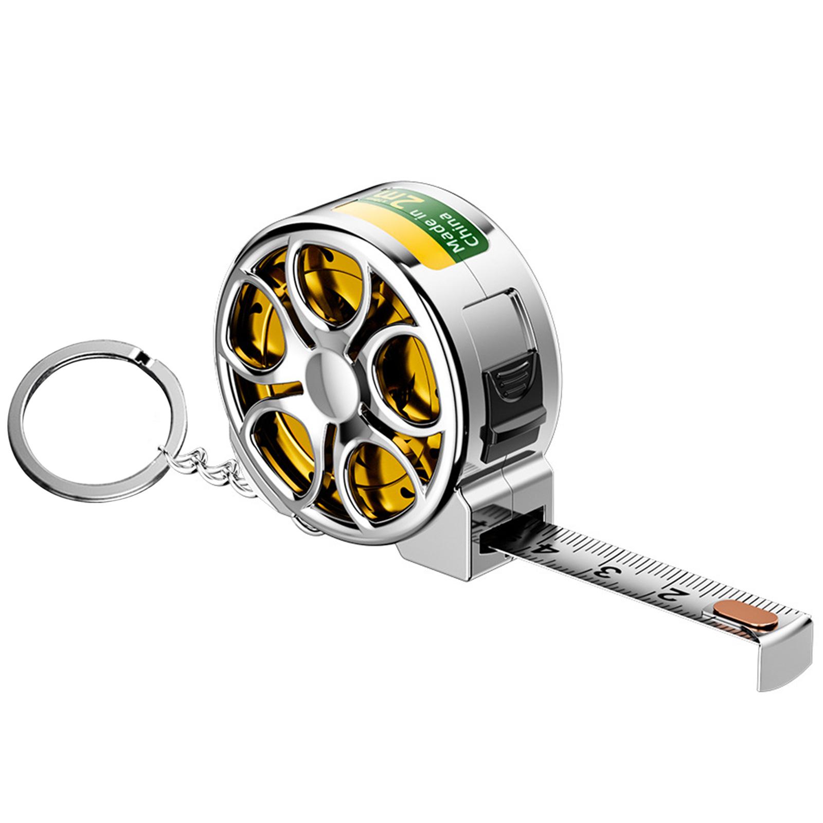 

Мініатюрна висувна рулетка 2 м з нержавіючої сталі з корпусом з АБС-пластику, підходить для дому, офісу, автомобіля та DIY-проектів золотий