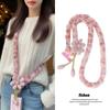 New Floral Fluffy Phone Lanyard Long Versatile Crossbody Outdoor Durable Versatile Phone Strap