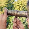 Antique Hand-Carved Brass Twist Kaleidoscope - Vintage Look with Brass Handle, 13.97 Cm