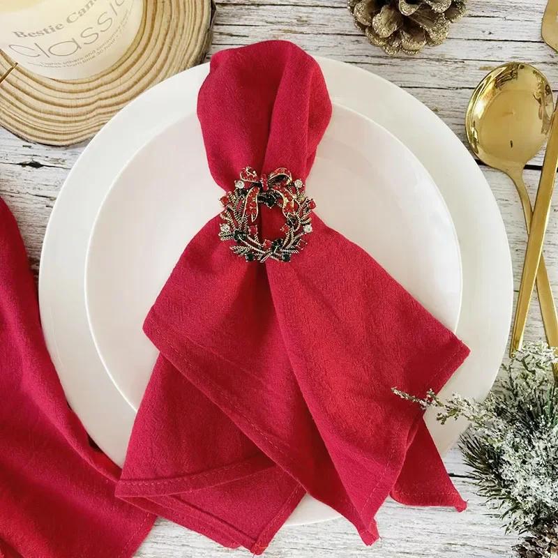 4PCS 30X45CM Cloth Napkins 100% Cotton Fabric Dinner Kitchen Towels Table Design Mat Weddings Baby Shower Christmas Decoration