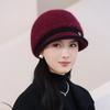 Elegant Beret Women's Autumn and Winter Double-layer Wool Hat Thermal Ear Protection Mother Knitted Hat