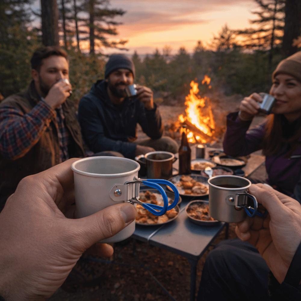 Portable Rustproof Folding Camping Cup Reusable Anti-fall Aluminum Alloy Cup 150 ML Mini Mug Picnic