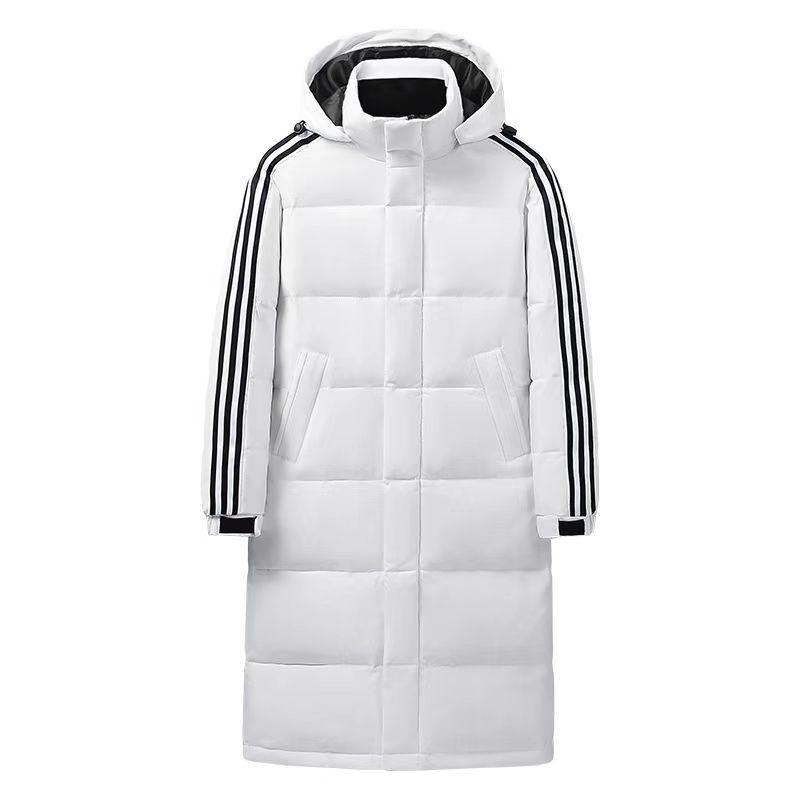 Unisex Classic Three-Stripe Hooded Cold-Proof Thick