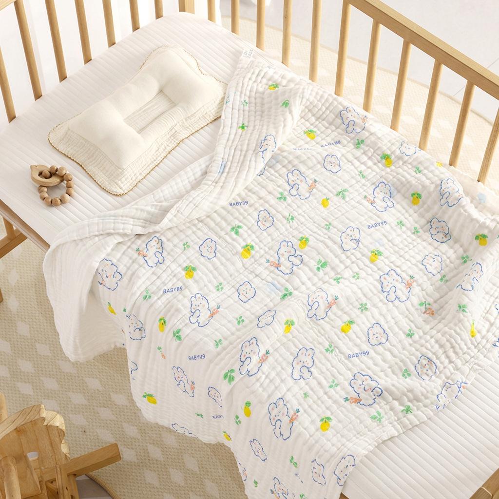 110x110cm High Density Pure Cotton Six-Layer Gauze Baby Bath Towel and Toddler Blanket